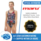 MARU (GK8543) SWIMMING SWIMSUIT Junior - Girls Zany Zebra Rave Back