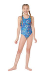 MARU (GK9040) SWIMMING SWIMSUIT - Ditsy Stars Pacer Auto-Back Blue